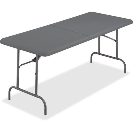 Iceberg IndestrucTable Classic Bi-Fold Folding Table, Charcoal Top and Frame, 30 in W x 60 in L x 29 in H ICE65457